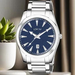 LOREM Men Textured Dial & Stainless Steel Straps Analogue Watch LR149-8
