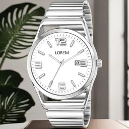 LOREM Men Textured Dial & Stainless Steel Straps Analogue Watch LR157-10