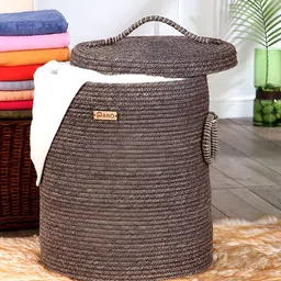 Pano Brown Laundry Basket with Lid-19
