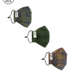 CARRIALL Adults Pack Of 3 Assorted 3-Ply Cotton Reusable Cloth Masks-39