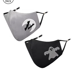 MASQ Kids Pack Of 2 Embroidered 4-Ply Pure Cotton Cloth Masks-13
