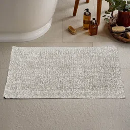 KLOTTHE Cream-Coloured Woven Design 2000 GSM Bath Rugs-image-0