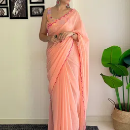 Anouk Embellished Pure Georgette Saree-48