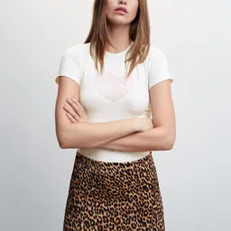 MANGO Conversational Printed Slim-Fitted T-shirt-51