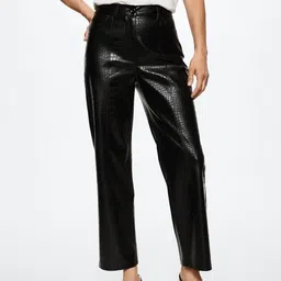 MANGO Women Animal Design Straight Fit Trousers-image-62
