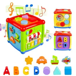 OPINA 5 in 1 Early Learning Shape Sorter Activity Fancy Cube with Music & Light-32
