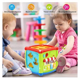 OPINA 5 in 1 Early Learning Shape Sorter Activity Fancy Cube with Music & Light image 5