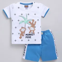 Nottie Planet Boys Graphic Printed Pure Cotton T-shirt with Shorts-image-30