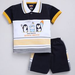 Nottie Planet Boys Graphic Printed Pure Cotton T-shirt with Shorts-picture-33