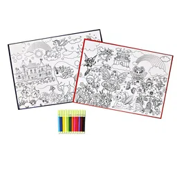 MUREN Kids 2 Pieces Washables Coloring Mat With 12 Pieces Sketch Pen-6