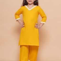 Modish Couture Girls Embroidered Regular Kurta with Palazzos-picture-26