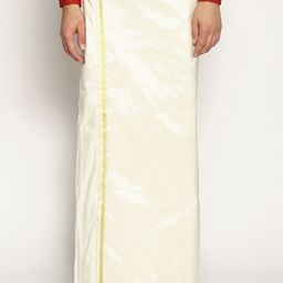 Sethukrishna Men Cream-Coloured Solid Readymade Dhoti-image-29
