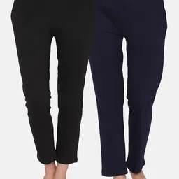 Clovia Women Pack Of 2 Solid Cotton Lounge Pants-image-34