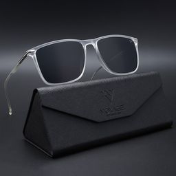 Voyage Unisex Black Lens & Steel-Toned Wayfarer Sunglasses with Polarised and UV Protected Lens-33