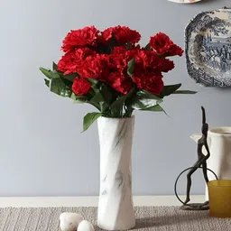 WELL ART GALLERY Red Carnation Artificial Flower With Pot-image-53
