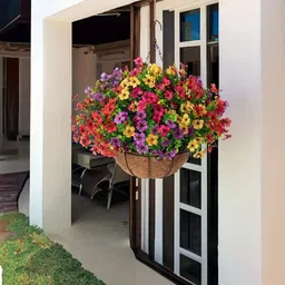 Ekhasa Pink 1 Pieces Hanging Artificial Flower With Pot-16