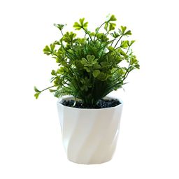 The Better Home Green & White Artificial Grass With Pot image 2