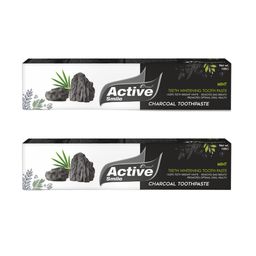 Dr. Morepen Set of 2 Active Smile Charcoal Toothpaste For Teeth Whitening - 100g Each image 1