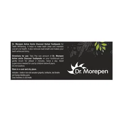 Dr. Morepen Set of 2 Active Smile Charcoal Toothpaste For Teeth Whitening - 100g Each image 2