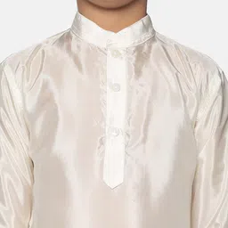 Sethukrishna Boys Cream-Coloured Kurta with Pyjamas image 2