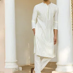 See Designs Embroidered Regular Sequinned Chanderi Silk Kurta with Pyjamas-picture-29