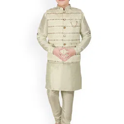 CAVIO Boys Kurta with Pyjamas & Nehru Jacket-picture-51