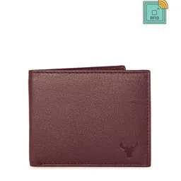 NAPA HIDE Men Maroon Solid Genuine Leather Two Fold Wallet with RFID-32
