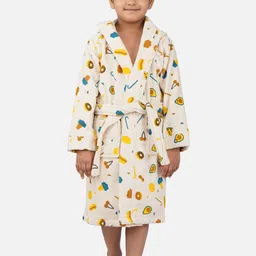 RANGOLI Kids Printed Hooded 400 GSM Pure Cotton Bath Robe-image-35