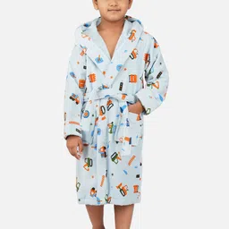 RANGOLI Kids Printed 400 GSM Pure Cotton Ultra-Soft Bath Robe-14