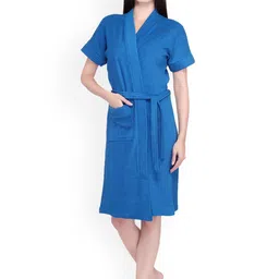 Sand Dune Women Plus Size Pure Cotton Bath Robe with Belt-picture-40