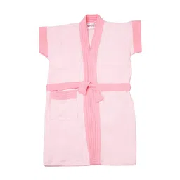 BUMZEE Girls Pink Solid Bath Robe-image-91