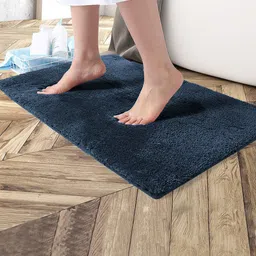LUXEHOME INTERNATIONAL Navy Blue Solid 2200 GSM Bath Rug-image-33