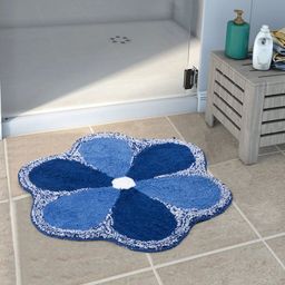 Saral Home Blue Floral Bath Rug-36