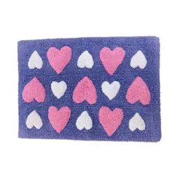 Aura Purple Textured 1800 GSM Cotton Anti Skid Bath Rug-20