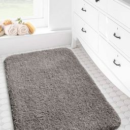 LUXEHOME INTERNATIONAL Vegas Taupe 2800 GSM Ultra Soft Microfiber Anti-Skid Bath Rug-17