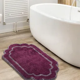 Saral Home Purple Printed 210 GSM Bath Rug-image-24