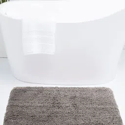 LUXEHOME INTERNATIONAL Vegas Taupe 2800 GSM Ultra Soft Microfiber Anti-Skid Bath Rug-12
