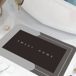 HomeCloud Brown & Grey Printed Anti-Skid Bathroom Mat-image-80
