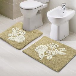 Saral Home Set of 2 Patterned Soft Cotton Bathmat-14
