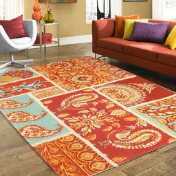 BLANC9 Multicolored Printed Cotton Rectangular Carpet image 3