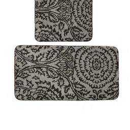 Saral Home Set Of 2 Grey & Black Printed 210 GSM Rectangular Bath Rug image 2