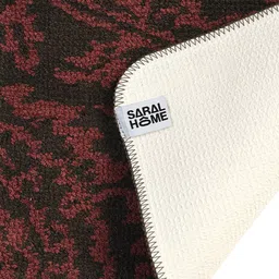 Saral Home Set of 2 Brown Patterned 210 GSM Rectangular Bath Rugs image 2