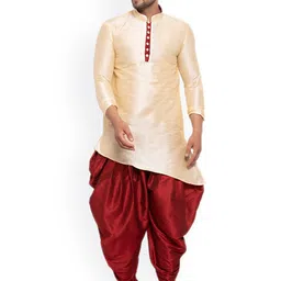 Sydney Heights Mandarin Collar Regular Kurta with Dhoti Pants-image-40