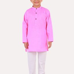 Superminis Boys Pink Regular Pure Cotton Kurta with Pyjamas-picture-37