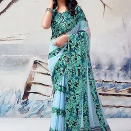Sanwariya Silk Abstract Printed Pure Georgette Bagh Saree-31