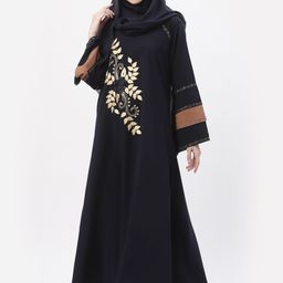 Arrabi Embroidered Burqa With Scarf-image-90