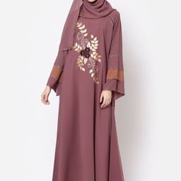 Arrabi Embroidered Burqa With Scarf-image-89