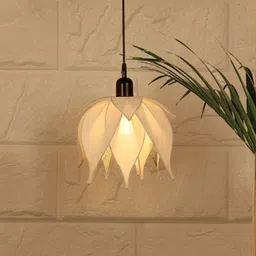 Fos Lighting Off-White & Black Solid Lotus Hanging Light-18