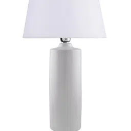 Homesake White Solid Handcrafted Table Lamp with Shade image 2