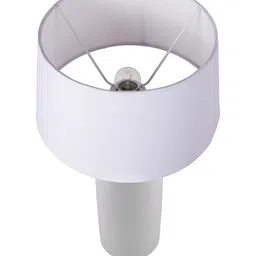 Homesake White Solid Handcrafted Table Lamp with Shade image 3